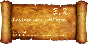 Breitenbach Kászon névjegykártya